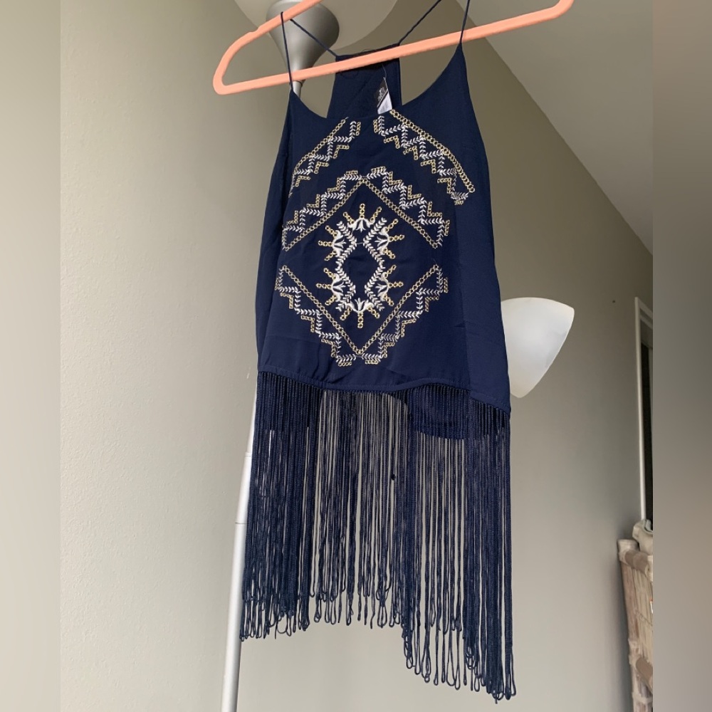 *NWT* Vintage Rue21 | Fringe Navy Southwest Aztec Crop Top |